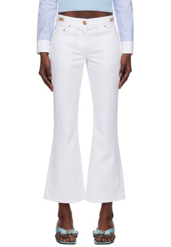 Versace White Cropped Flared Jeans