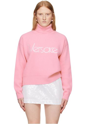 Versace Pink Embroidered Turtleneck