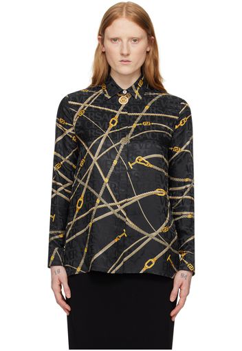 Versace Navy Printed Shirt