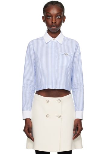 Versace Blue & White Striped Shirt