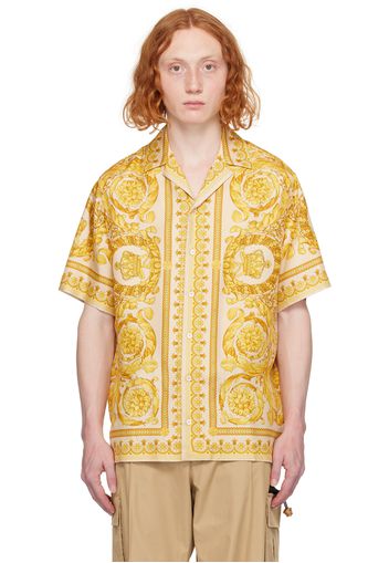 Versace Beige & Yellow Barocco Shirt