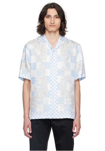 Versace Blue & White Medusa Contrasto Shirt