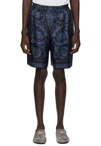 Versace Navy Barocco Shorts