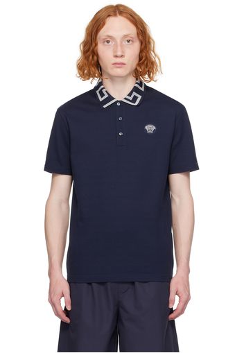 Versace Navy Greca Polo