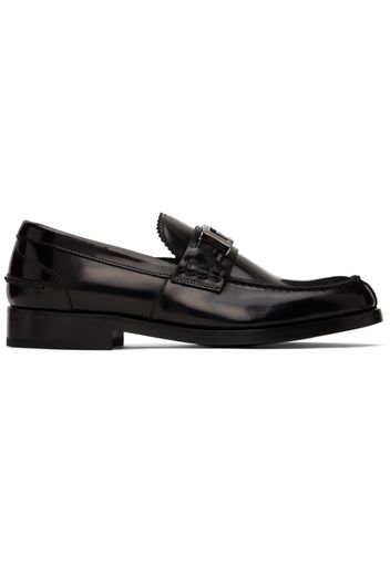 Versace Black Greca Loafers