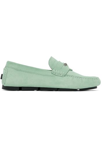 Versace Green Medusa Biggie Driver Loafers