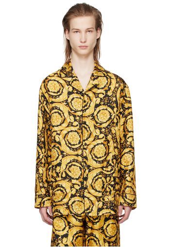 Versace Underwear Black & Yellow Barocco Pyjama Shirt