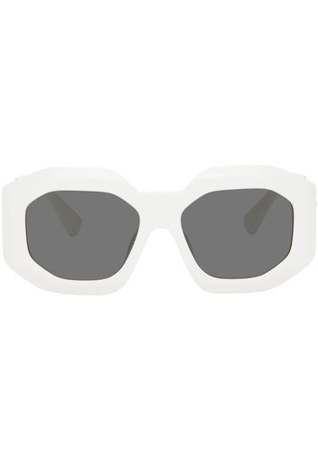 Versace White Oversize Octagon Acetate Sunglasses