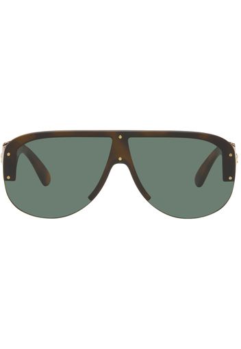 Versace Tortoiseshell Medusa Biggie Pilot Sunglasses