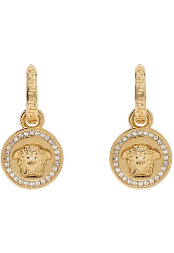 Versace Gold Crystal 'La Medusa Greca' Earrings