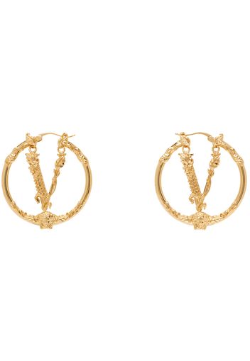 Versace Gold Virtus Hoop Earrings