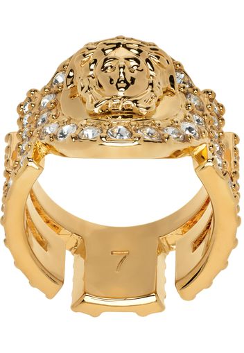 Versace Gold Crystal 'La Medusa' Ring