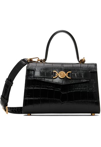 Versace Black Croc-Effect Medusa '95 Small Bag