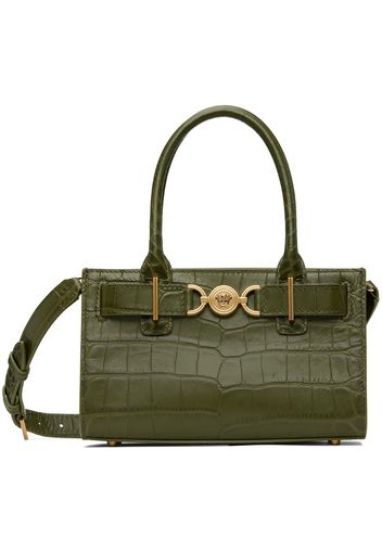 Versace Khaki Croc-Effect Medusa '95 Small Bag