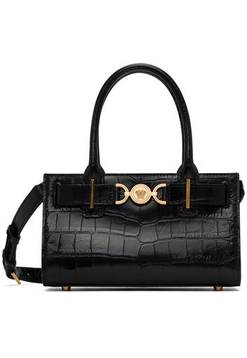 Versace Black Croc-Effect Medusa '95 Small Bag