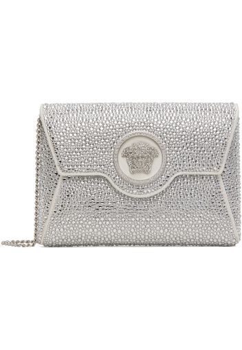 Versace White Crystal 'La Medusa' Envelope Bag