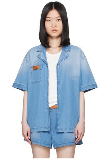 Versace Blue Patch Denim Shirt