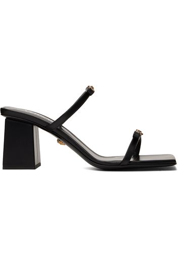 Versace Black Gianni Ribbon Heeled Sandals