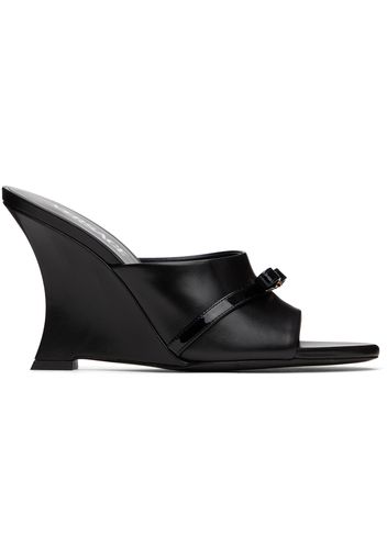 Versace Black Gianna Ribbon Wedge Mules