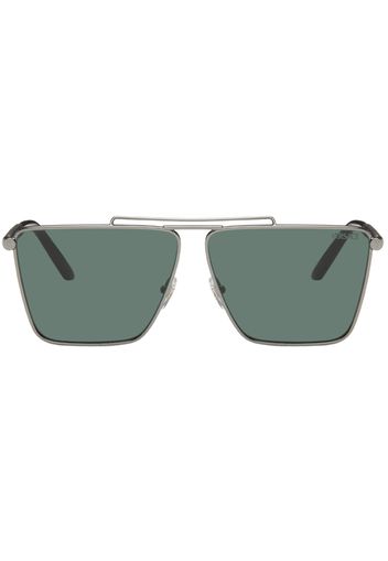 Versace Gunmetal Aviator Sunglasses