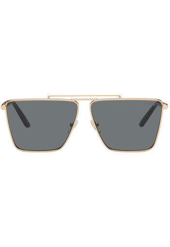 Versace Gold Tubular Greca Sunglasses