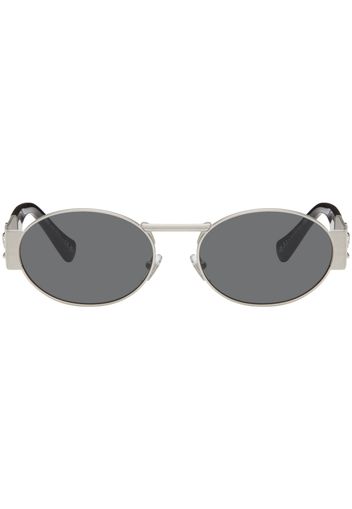 Versace Silver Medusa Deco Oval Sunglasses