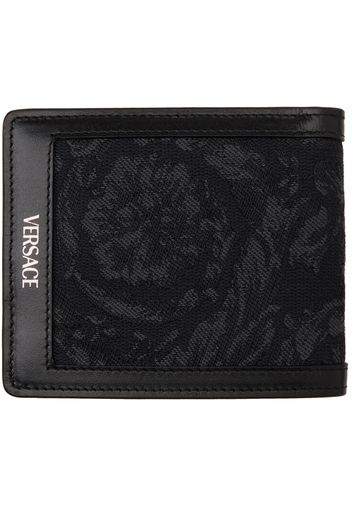 Versace Black Barocco Jacquard Bifold Wallet