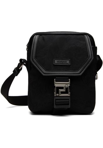 Versace Black Neo Nylon Jacquard Crossbody Bag