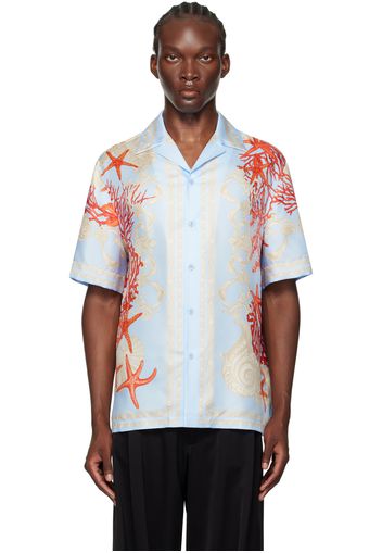 Versace Blue Barocco Sea Shirt