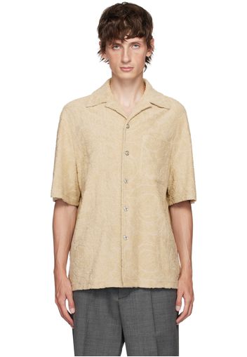 Versace Beige Barocco Jacquard Towel Shirt