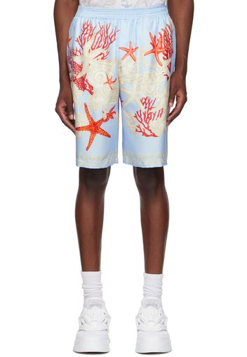 Versace Blue Barocco Sea Shorts