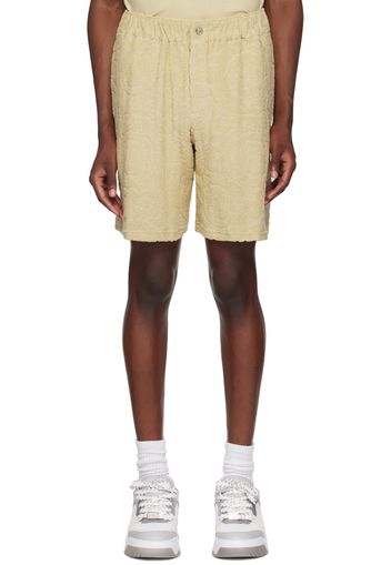 Versace Beige Barocco Jacquard Shorts