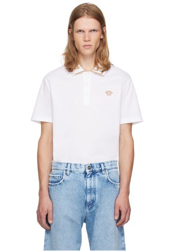 Versace White Greca Polo