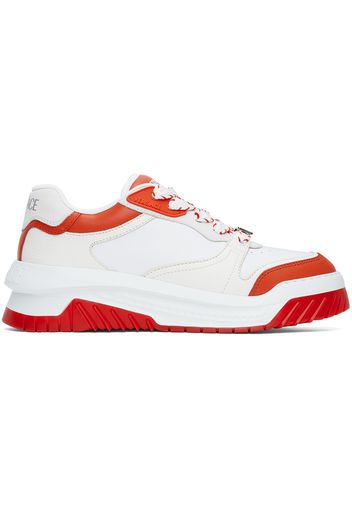 Versace White & Orange Odissea Sneakers