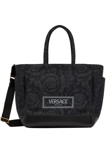 Versace Baby Black Barocco Athena Changing Bag & Mat Set