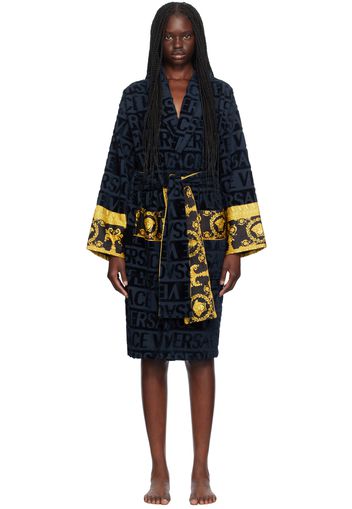 Versace Underwear Navy 'I Heart Baroque' Robe