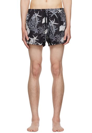 Versace Underwear Black Barocco Sea Swim Shorts