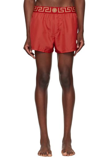 Versace Underwear Red Greca Border Swim Shorts