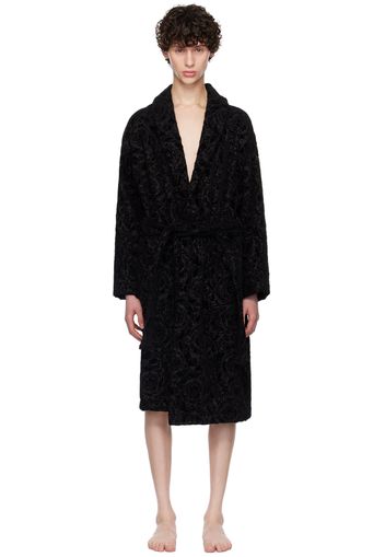 Versace Underwear Black Barocco Bathrobe