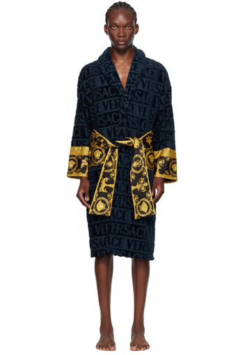 Versace Underwear Navy 'I Heart Baroque' Robe