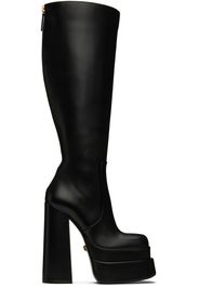 Versace Black Platform Tall Boots