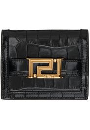 Versace Black Croc Greca Goddess Wallet