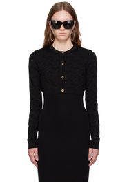 Versace Black 'La Greca' Cardigan