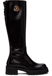 Versace Black Knee-High Boots