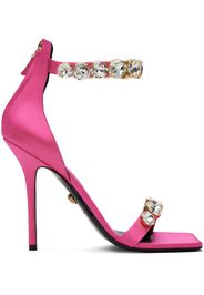 Versace Pink Crystal Heeled Sandals