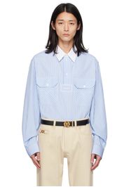 Versace Blue & White Striped Shirt