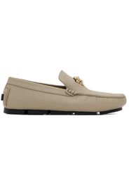 Versace Beige La Medusa Driver Loafers