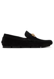 Versace Black 'La Medusa' Suede Driver Loafers