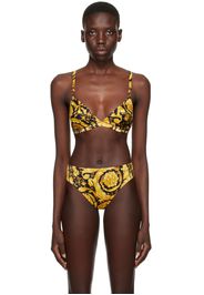 Versace Underwear Black & Yellow Barocco Bra