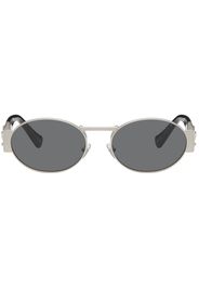 Versace Silver Medusa Deco Oval Sunglasses